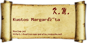 Kustos Margaréta névjegykártya